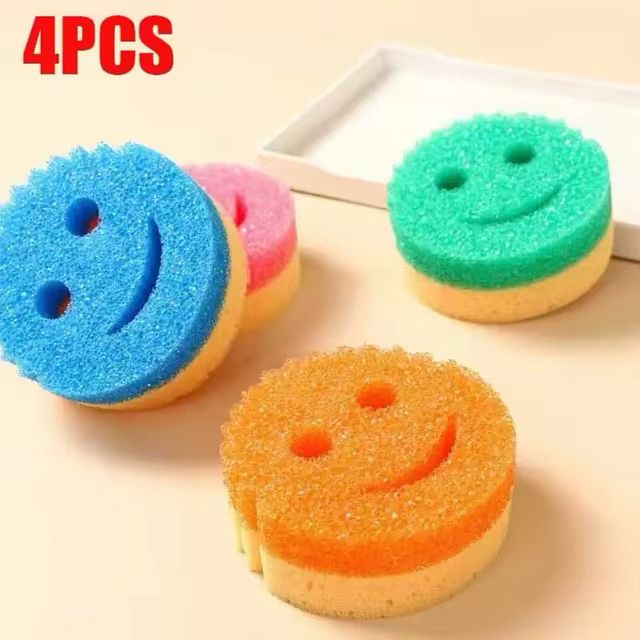 Two Side Dish Washing Sponge Kitchen Cleaning Strong Scouring Pad Miracle Sponge Household Kitchen Magic Cleaning Wipe Sponge