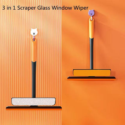 Shower Squeegee Glass Clean Scraper Washing Wiper Hanger Floor Window Cleaning Household Water Wall Hanging Mirror with Handle