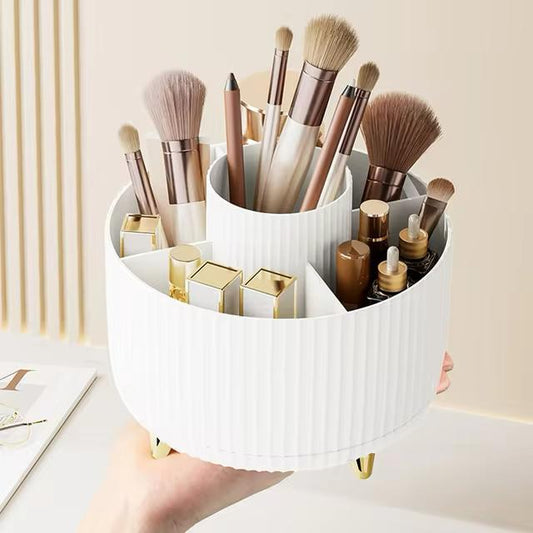 360 Rotating Makeup Desktop Cosmetic Storage Box Organiser Large Capacity for Bathroom Portable Lipstick Makeup Brush Pen Holder