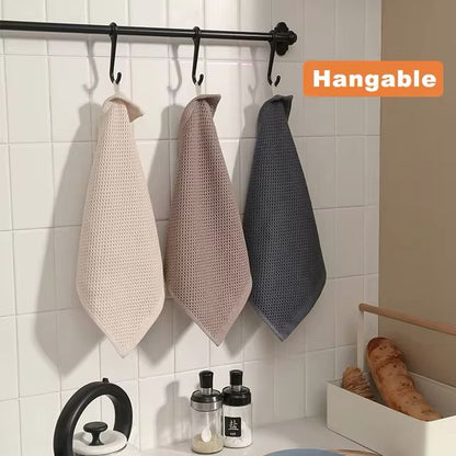 Cotton Towel Soft Absorbent Dishcloth Kitchen Dish Rags Honeycomb Breathable Face Wash Towel Household Cleaning Cloth Wash Cloth