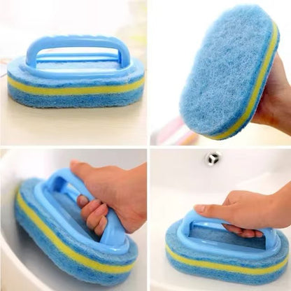 Kitchen Bathroom Toilet Cleaning magic sponge Glass Wall Cleaning Bath Brush Handle Sponge Ceramic Window Slot Clean Brush